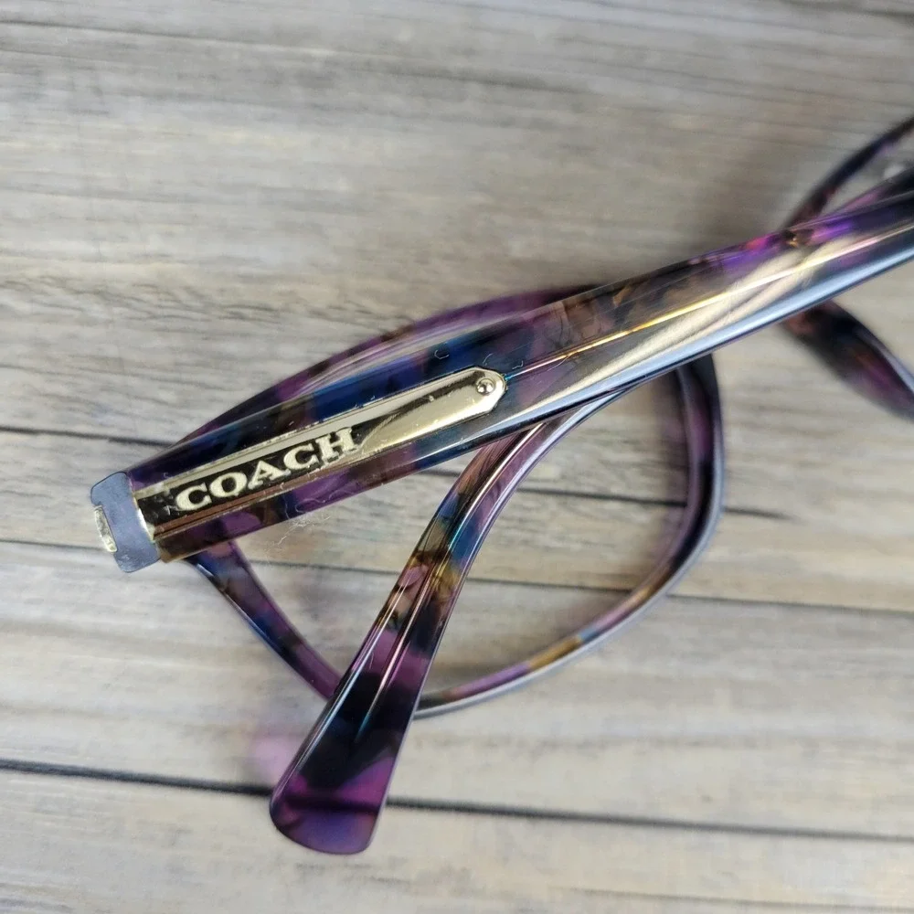 Coach Eyeglass Frames HC 6065 5288 Confetti‎ Purple Women 51-17-135 Rectangular